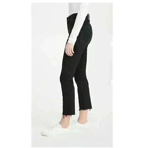 Mother Superior the scrapper cuff ankle gray black washed raw hem jeans size 24